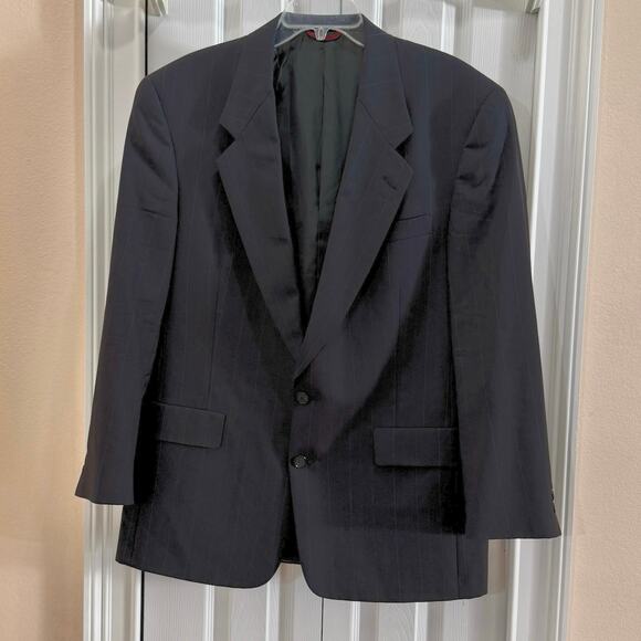 Hart Schaffner Marx Other - Hart Schaffner Marx 42R VTG 90s navy pinstripe wool suit jacket blazer 2 button